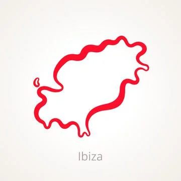 Ibiza - Outline Map Stock Illustration