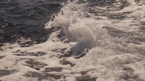 Ibiza Package 87 | slow motion waves crashing sea ocean river lake white foam Stock Footage 118710254