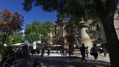 Ibiza square walk through 스톡 동영상 77243529