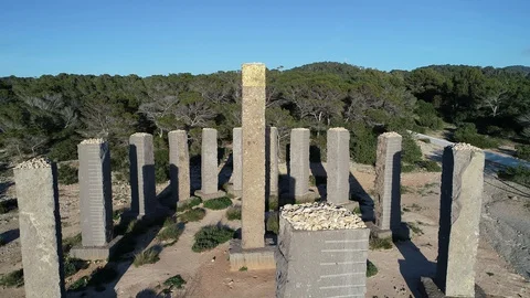 Ibiza, Stonehenge. Sun clock - Time and Space. 002 Stock Footage 127618892