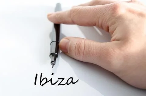 Ibiza text concept Stock Photos