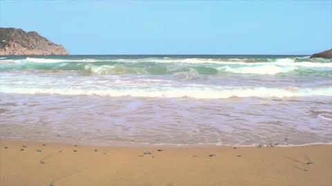 Ibiza, waves on beach Stock-Footage 83043544