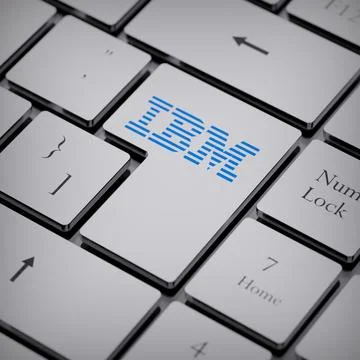 IBM logo notebook keycap 3d illustration stock market editorial Stock Photos