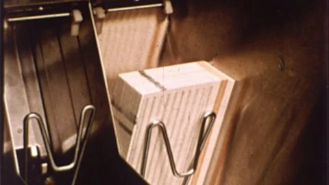 IBM System 360 Early Computer Data Processing 1960s Vintage Business Film Movie Stock Footage 74120438