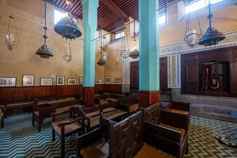Ibn Danan Synagogue Interior - Fez, Morocco Stockfoto's