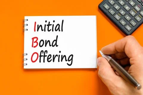 IBO initial bond offering symbol. Concept words IBO initial bond offering on  Stock Photos