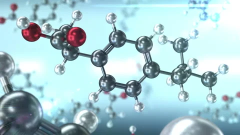 Ibuprofen Molecular Structure (metallic) 動画素材 153009227