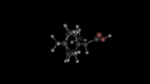 Ibuprofen molecule 3D building and rotating on black Vídeos de archivo 344702033