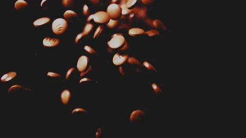 Ibuprofen Pills Drop on Lens and Bounce Stock Footage 300887174
