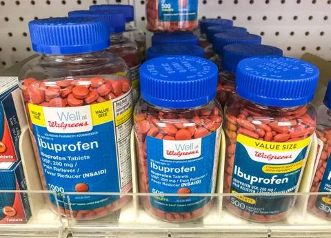 Ibuprofen tablets Stock Photos