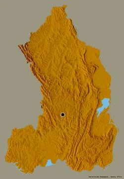 Iburasirazuba, province of Rwanda, on solid. Relief Stock Illustration