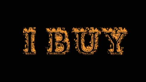 Ibuy fire text effect black background Stock Footage 136151785