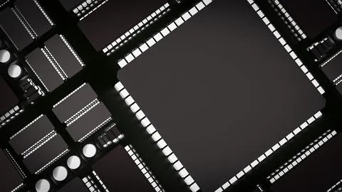 The Ic and pcb Board for technology or it concept 3d rendering. Stock Photos