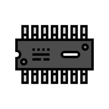 Ic chip electronic component color icon vector illustration Stock Illustration