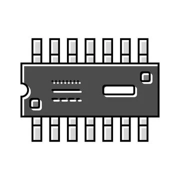 Ic chip electronic component color icon vector illustration Stock Illustration