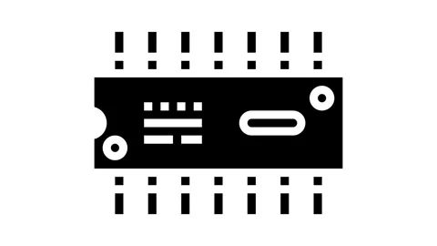 Ic chip electronic component glyph icon animation Stock Footage 326155872