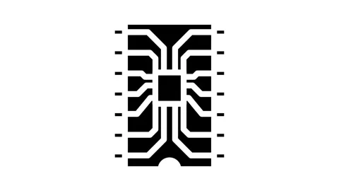 Ic chip electronic component glyph icon animation Stock Footage 326745436