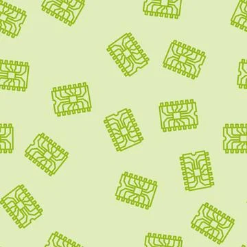 Ic chip electronic component line vector seamless pattern 스톡 일러스트