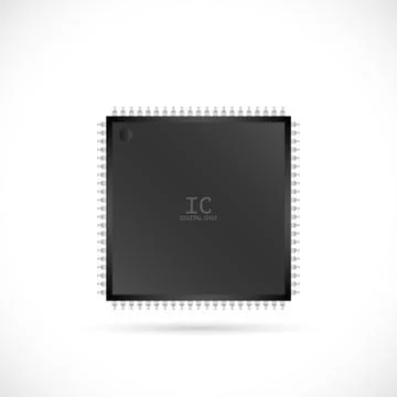 IC Computer Chip Illustration Stock Illustration