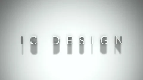 IC Design 3D title animation with shadows on a white background Stock Footage 296623643