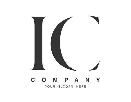 IC logo design. Initial letter i and c serif font style. Creative classic c.. Stock Illustration