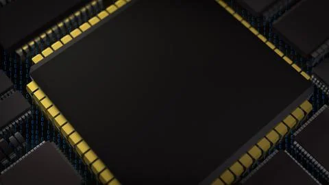 The IC on PCB Board for IT or Technology concept 3d Rendering. 库存照片