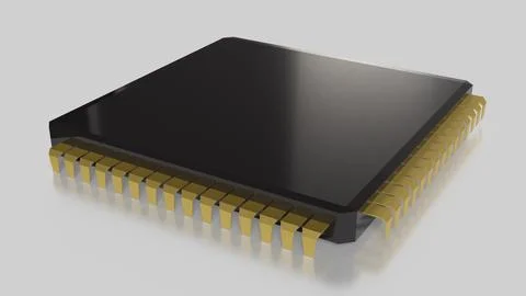 The IC on white Background for Technology concept 3d Rendering. Stock Illustration