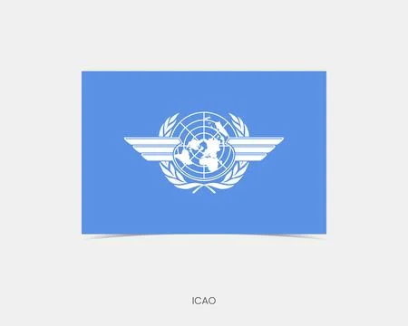 ICAO Rectangle flag icon with shadow. Stock Illustration