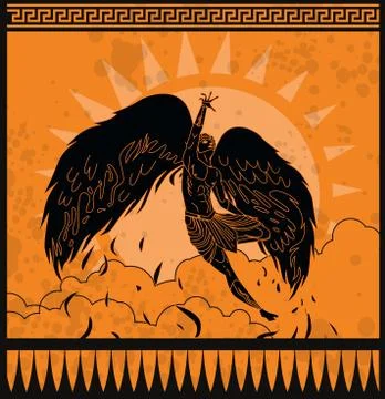Icarus flying in the sky Stock-Illustration