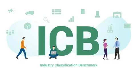 Icb industry classification benchmark concept with big word or text and team  Illustrazione stock