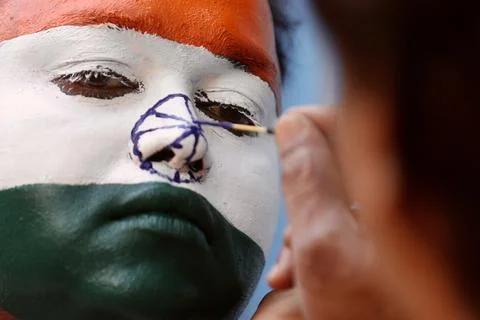 ICC Men's Cricket World Cup - Indian cricket fans gear up for match against Paki Stock Photos