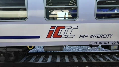 ICCC PKP Intercity train viewed from the side. Stock Footage 342318970