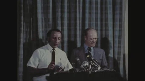 ICCS Canadian Delegate Mitchell W. Sharp speaks to press conference - 1973 Stock Footage 99909475