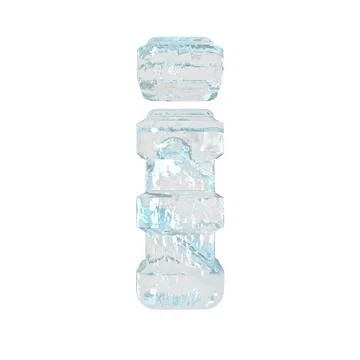 Ice 3d symbol with thick horizontal straps. letter i Stock Illustration