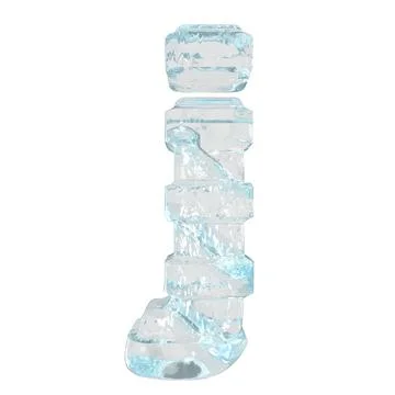 Ice 3d symbol with thick horizontal straps. letter j Stock-Illustration