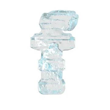 Ice 3d symbol with thick horizontal straps. letter f Stock-Illustration