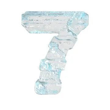 Ice 3d symbol with thick horizontal straps. number 7 Stock-Illustration