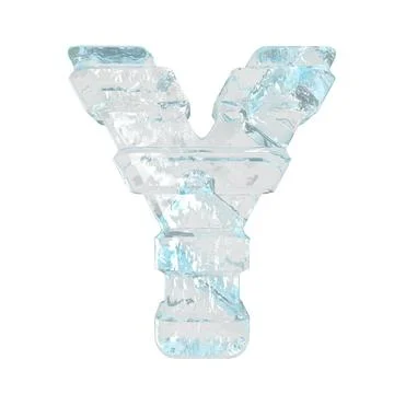 Ice 3d symbol with thick horizontal straps. letter y Illustrazione stock