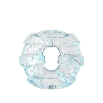 Ice 3d symbol with thick horizontal straps. letter o Stock Illustration