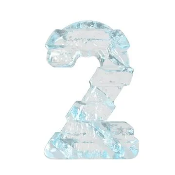 Ice 3d symbol with thick horizontal straps. number 2 Illustrazione stock