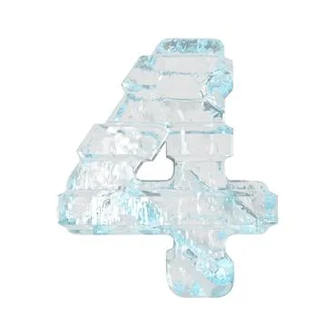 Ice 3d symbol with thick horizontal straps. number 4 Stock Illustration