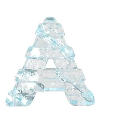 Ice 3d symbol with thick horizontal straps. letter a Stock Illustration
