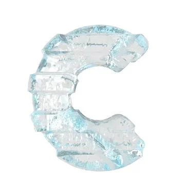 Ice 3d symbol with thick horizontal straps. letter c Stock Illustration