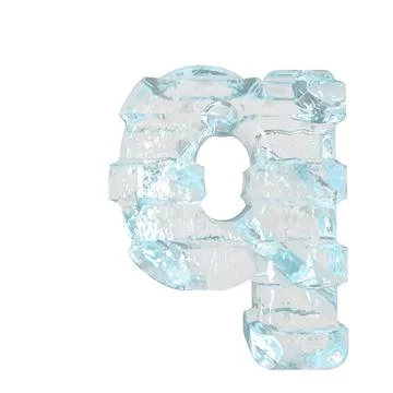 Ice 3d symbol with thick horizontal straps. letter q Stock Illustration