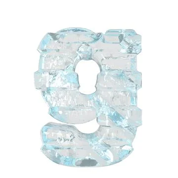 Ice 3d symbol with thick horizontal straps. letter g Stock Illustration