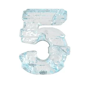 Ice 3d symbol with thick horizontal straps. number 5 Stock Illustration