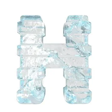 Ice 3d symbol with thick horizontal straps. letter h Illustrazione stock