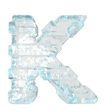 Ice 3d symbol with thick horizontal straps. letter k Illustrazione stock