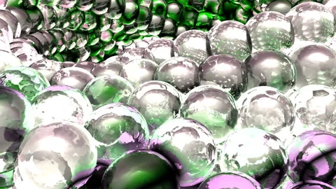 Ice abstract spheres rotating in slow motion. Loopable Background. Stock Footage 90137367