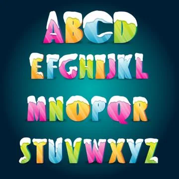 Ice age alphabet Stock Illustration